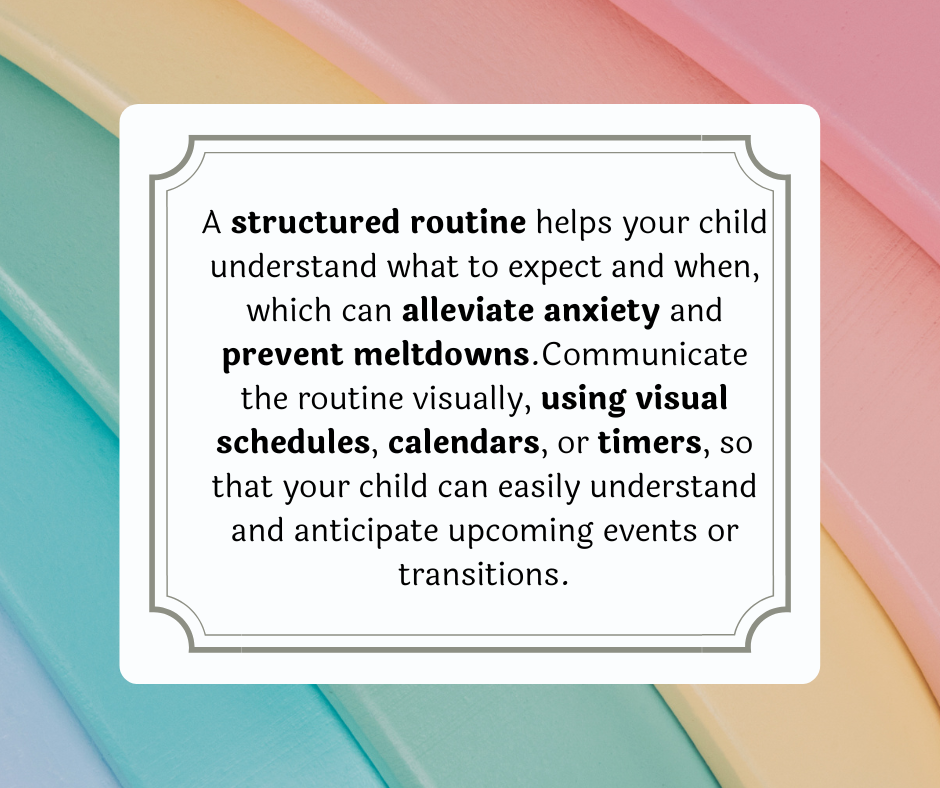 benefits of structure routine for autism